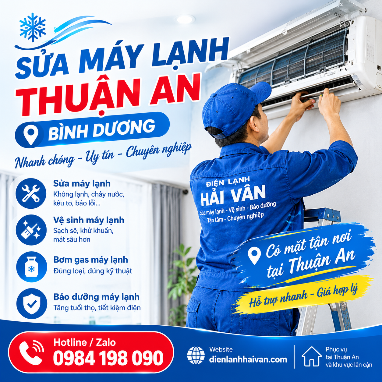 dịch vụ sửa máy lạnh tại Thuận An