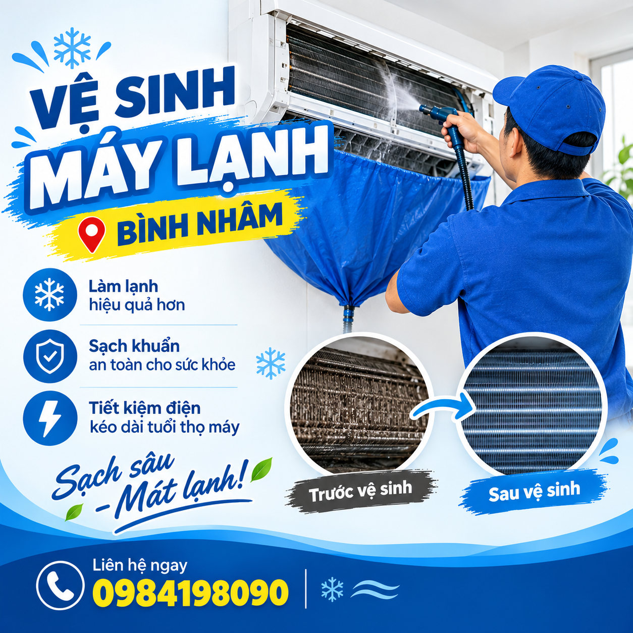 vệ sinh máy lạnh bình nhâm uy tín