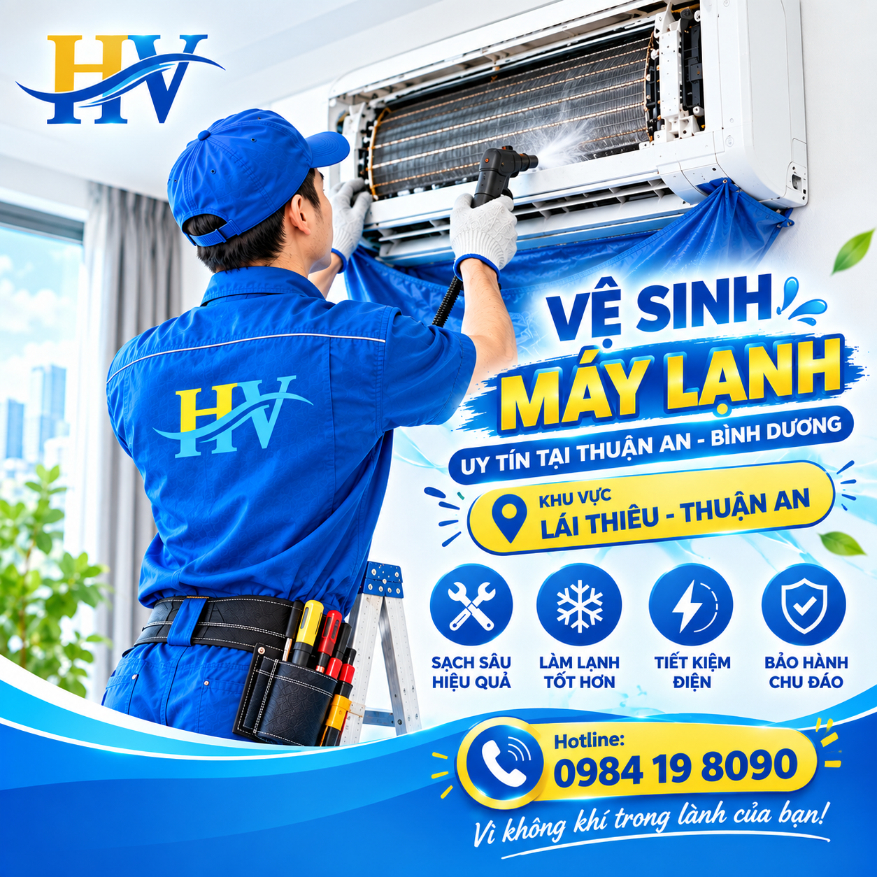 vệ sinh máy lạnh chuyên nghiệp ở Lái Thiêu