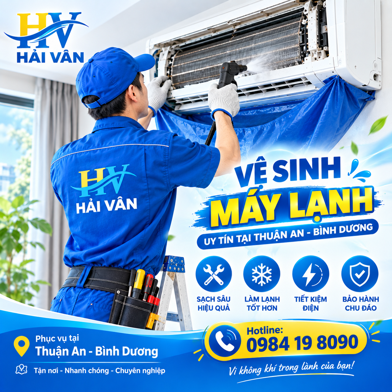 Dịch vụ vệ sinh máy lạnh uy tín Thuận An Bình Dương